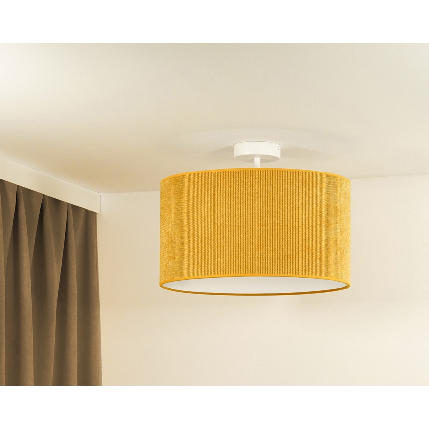 Duolla - Ytmonterad ljuskrona CORDUROY 1xE27/15W/230V diameter 40 cm gul