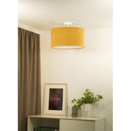 Duolla - Ytmonterad ljuskrona CORDUROY 1xE27/15W/230V diameter 40 cm gul