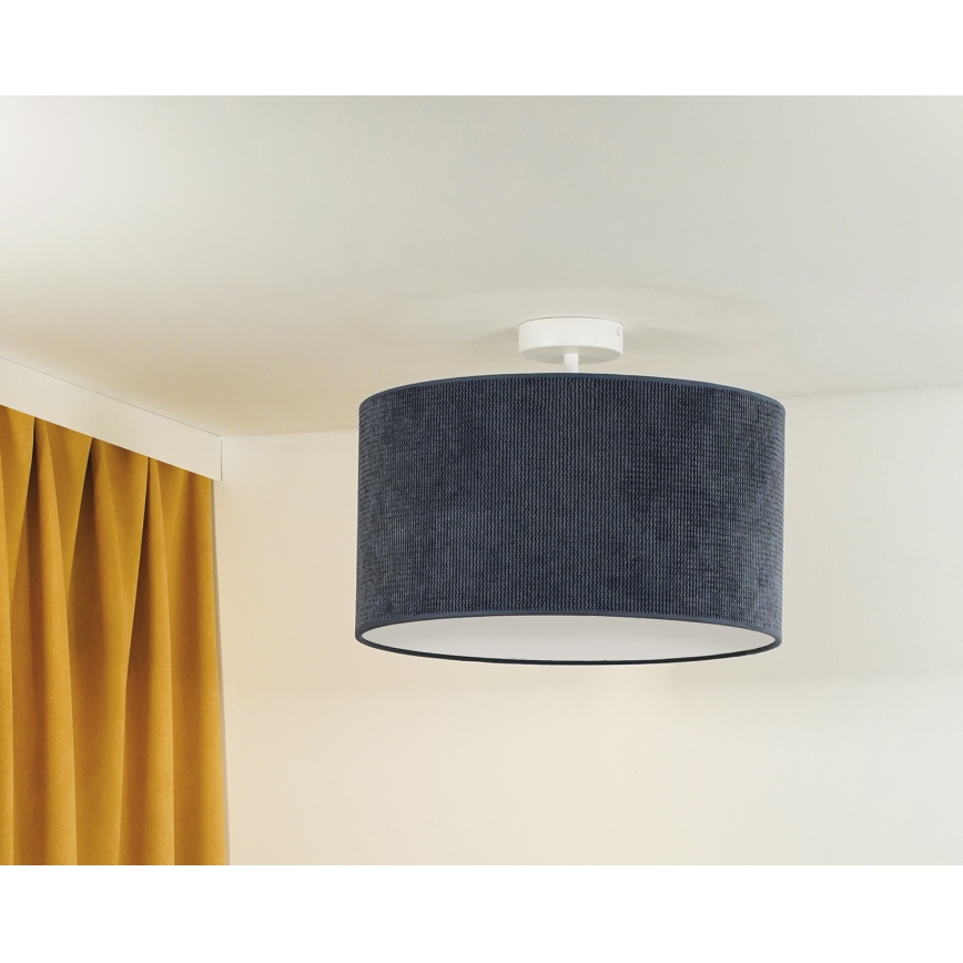Duolla - Ytmonterad ljuskrona CORDUROY 1xE27/15W/230V diameter 40 cm mörkblå