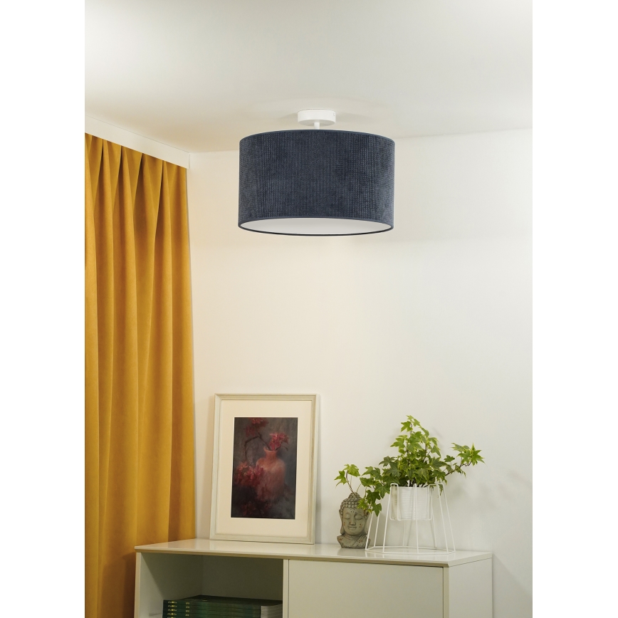 Duolla - Ytmonterad ljuskrona CORDUROY 1xE27/15W/230V diameter 40 cm mörkblå