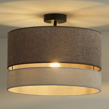 Duolla - Ytmonterad ljuskrona DOUBLE 1xE27/15W/230V diameter 40 cm brun/grå