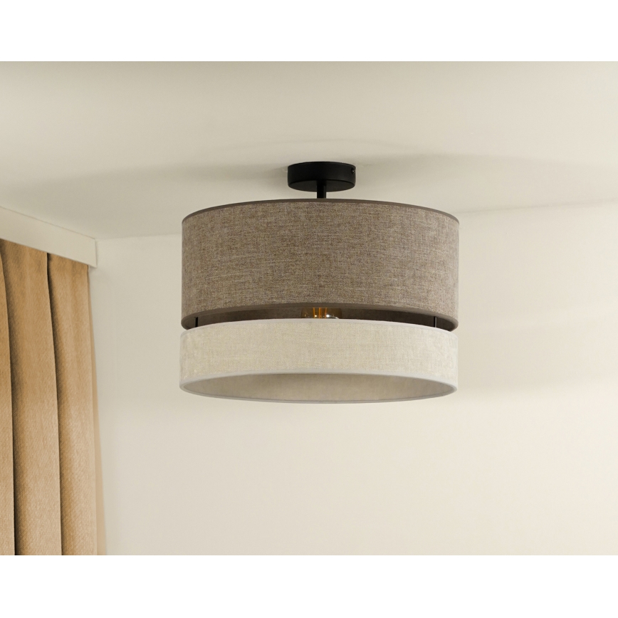 Duolla - Ytmonterad ljuskrona DOUBLE 1xE27/15W/230V diameter 40 cm brun/grå