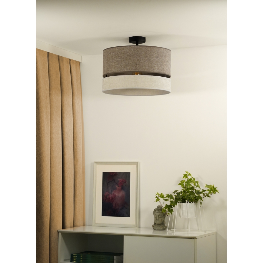 Duolla - Ytmonterad ljuskrona DOUBLE 1xE27/15W/230V diameter 40 cm brun/grå