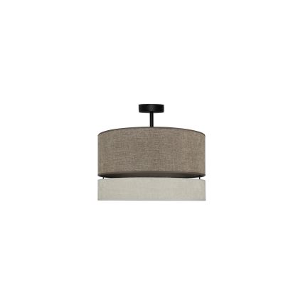 Duolla - Ytmonterad ljuskrona DOUBLE 1xE27/15W/230V diameter 40 cm brun/grå
