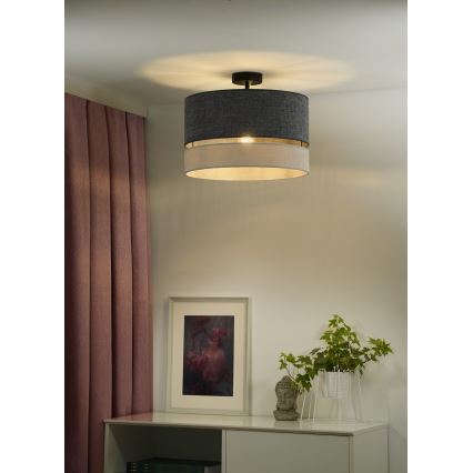 Duolla - Ytmonterad ljuskrona DOUBLE 1xE27/15W/230V diameter 40 cm grå