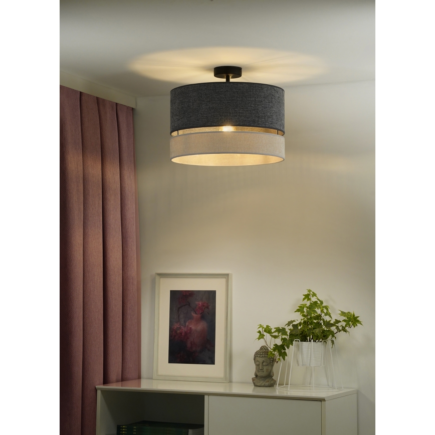 Duolla - Ytmonterad ljuskrona DOUBLE 1xE27/15W/230V diameter 40 cm grå