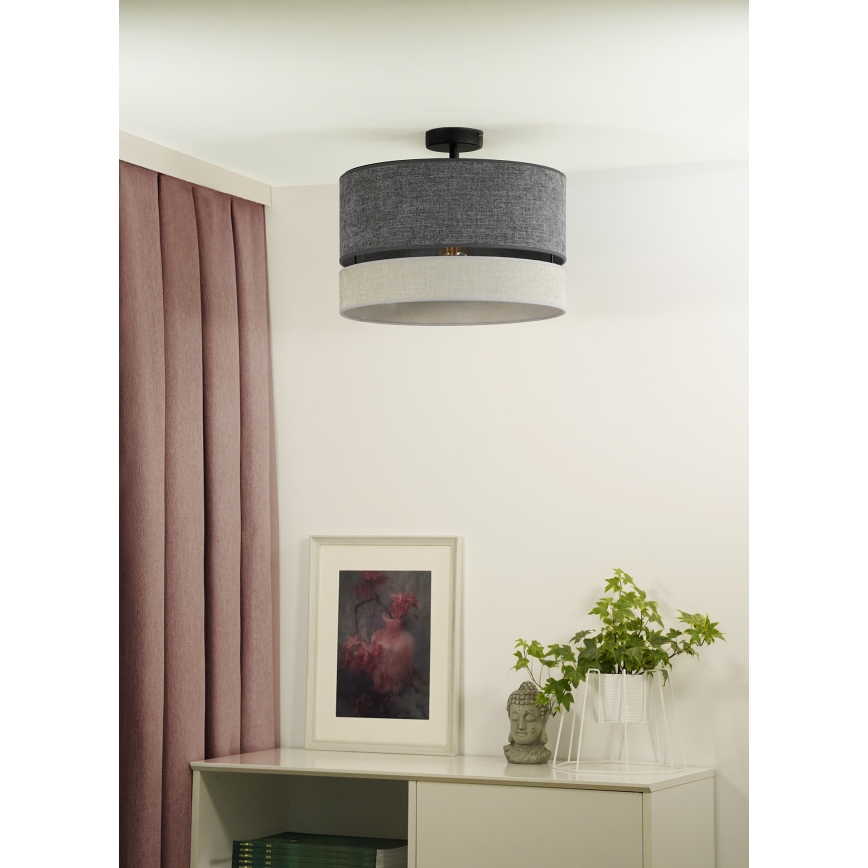 Duolla - Ytmonterad ljuskrona DOUBLE 1xE27/15W/230V diameter 40 cm grå