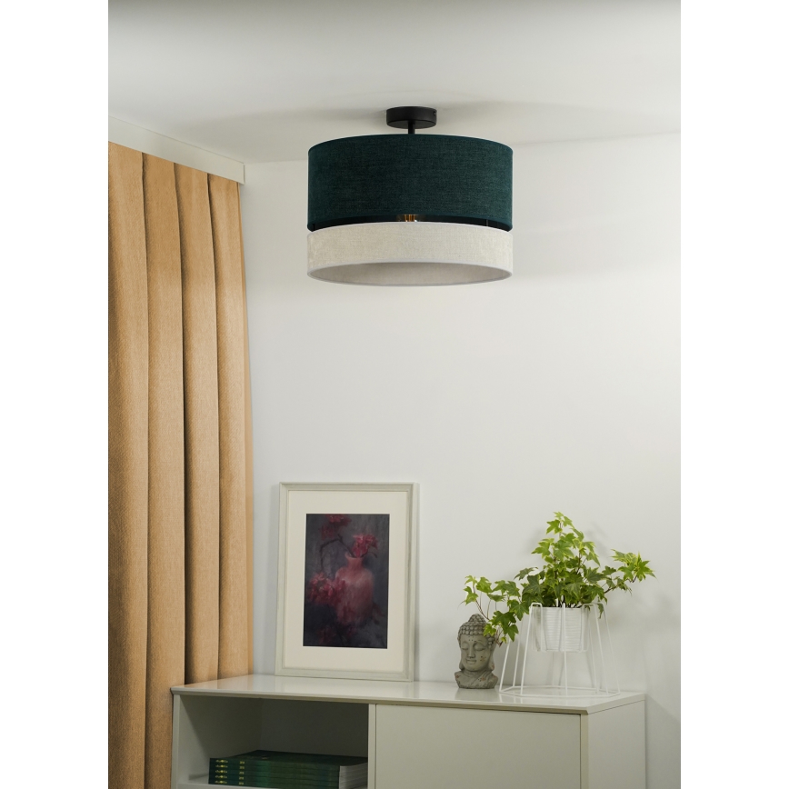 Duolla - Ytmonterad ljuskrona DOUBLE 1xE27/15W/230V diameter 40 cm grön/grå