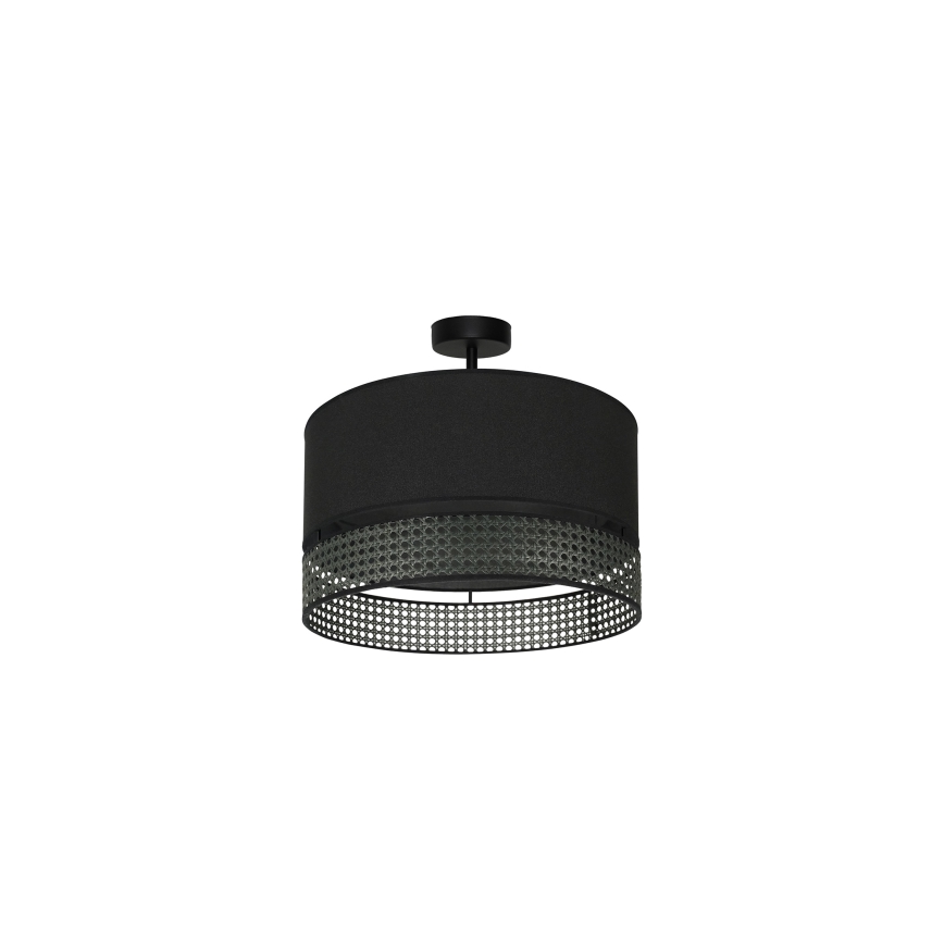 Duolla - Ytmonterad ljuskrona DOUBLE RATTAN 1xE27/15W/230V diameter 40 cm svart