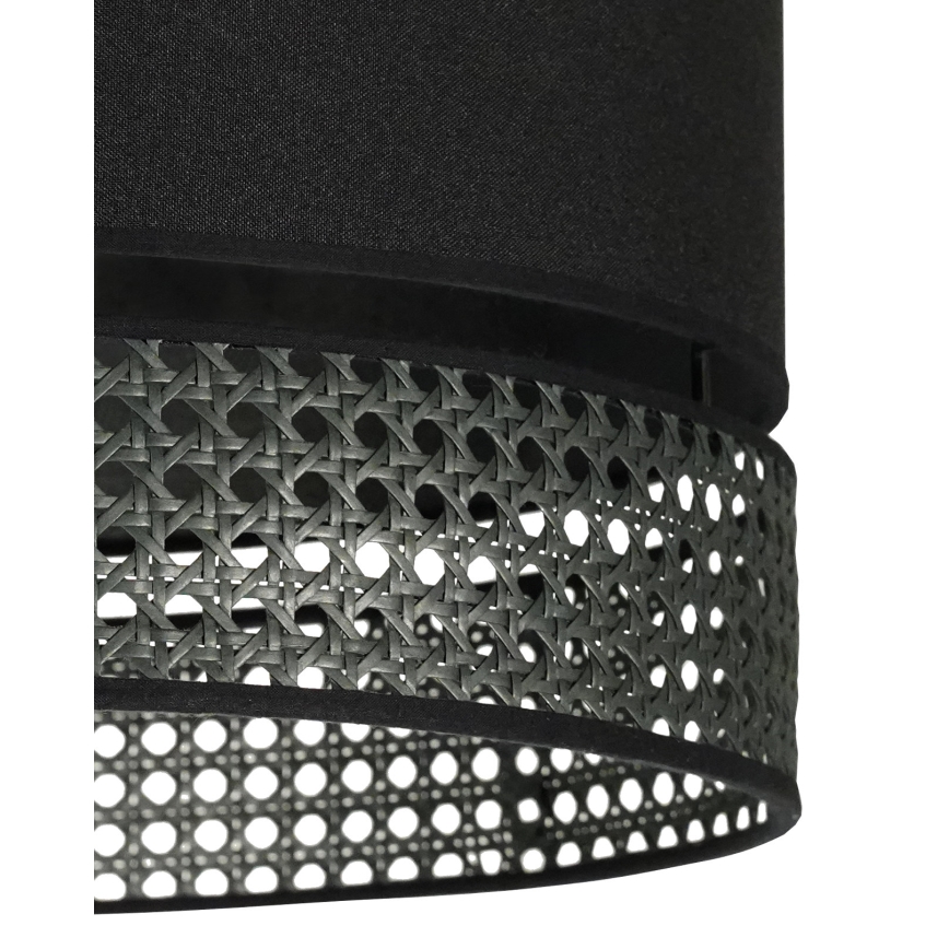Duolla - Ytmonterad ljuskrona DOUBLE RATTAN 1xE27/15W/230V diameter 40 cm svart