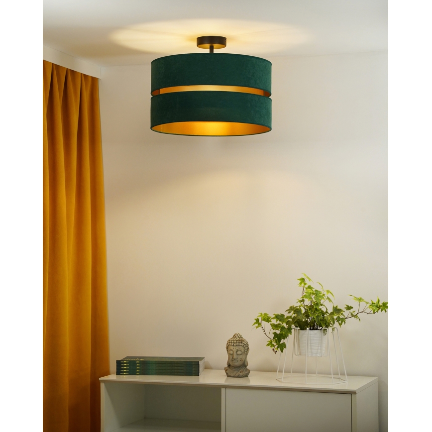 Duolla - Ytmonterad ljuskrona DUO 1xE27/15W/230V diameter 40 cm grön/guld