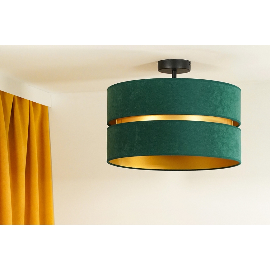 Duolla - Ytmonterad ljuskrona DUO 1xE27/15W/230V diameter 40 cm grön/guld