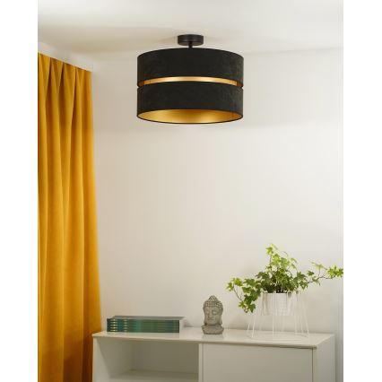 Duolla - Ytmonterad ljuskrona DUO 1xE27/15W/230V diameter 40 cm svart/guld