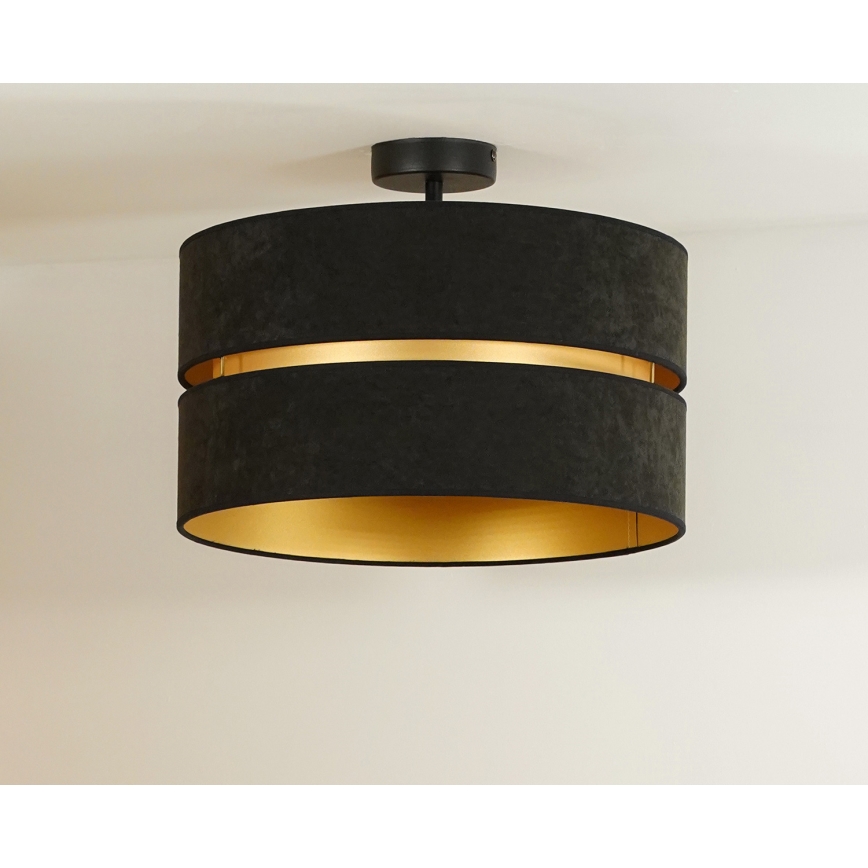 Duolla - Ytmonterad ljuskrona DUO 1xE27/15W/230V diameter 40 cm svart/guld