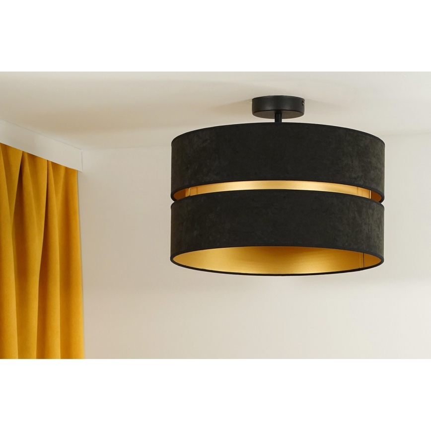 Duolla - Ytmonterad ljuskrona DUO 1xE27/15W/230V diameter 40 cm svart/guld