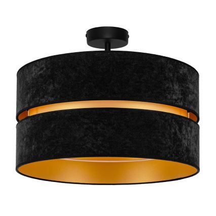 Duolla - Ytmonterad ljuskrona DUO 1xE27/15W/230V diameter 40 cm svart/guld