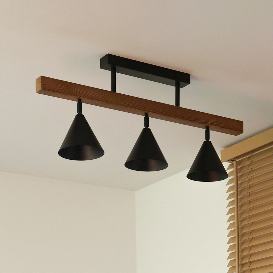 Duolla - Ytmonterad ljuskrona IRONLINE 3xG9/3W/230V furu ek/svart