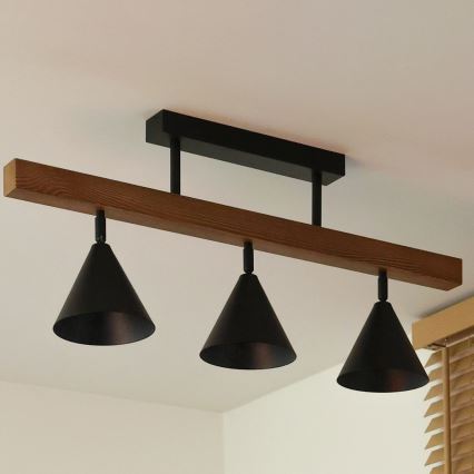 Duolla - Ytmonterad ljuskrona IRONLINE 3xG9/3W/230V furu ek/svart