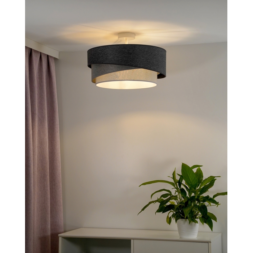 Duolla - Ytmonterad ljuskrona KOBO 1xE27/15W/230V diameter 45 cm grå/vit