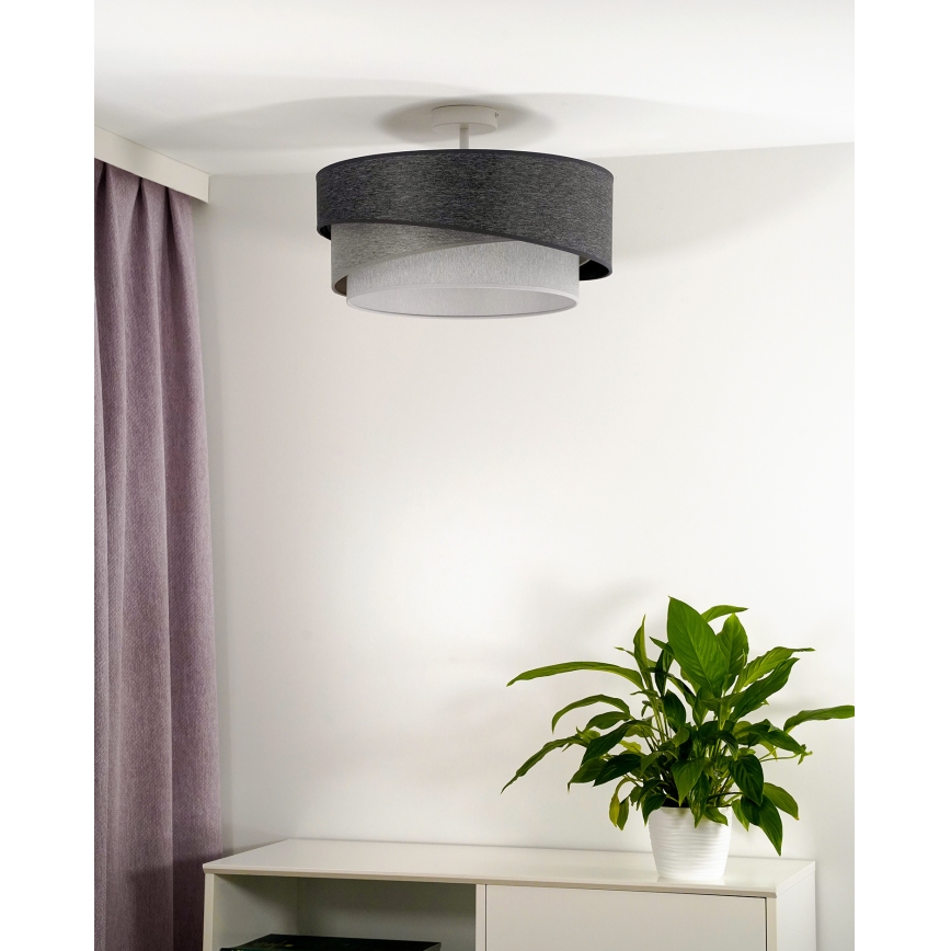 Duolla - Ytmonterad ljuskrona KOBO 1xE27/15W/230V diameter 45 cm grå/vit