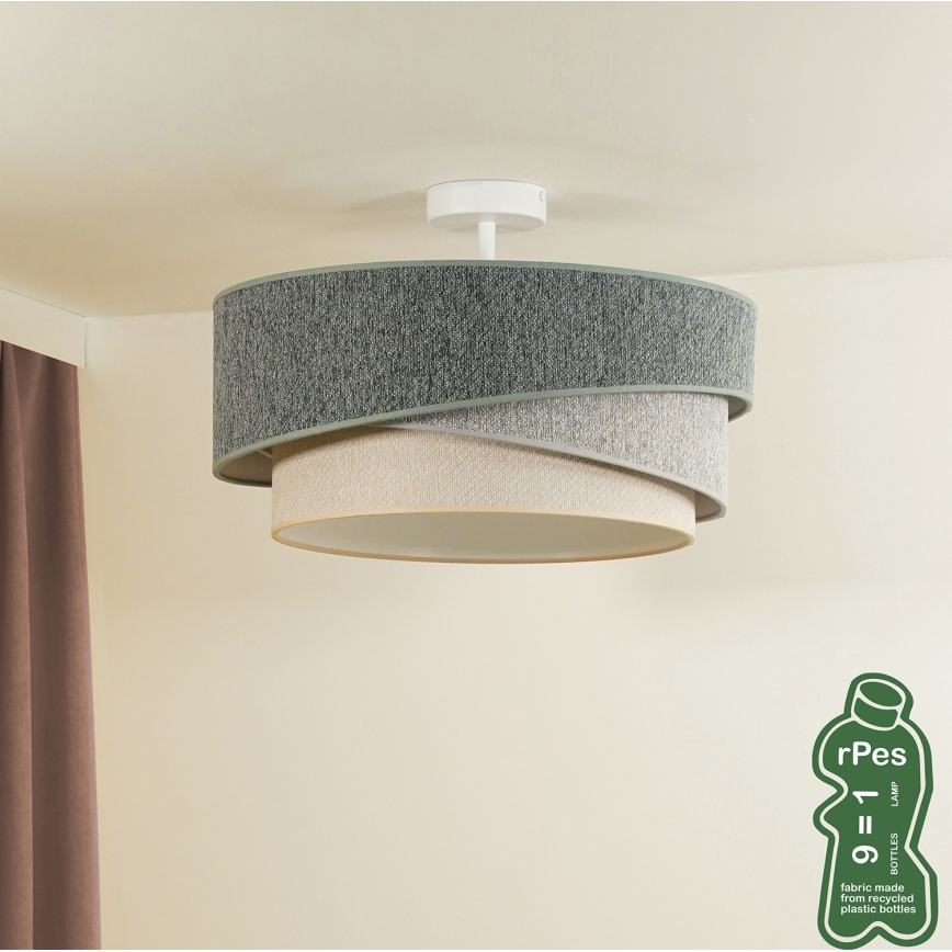 Duolla - Ytmonterad ljuskrona KOBO ECO RECYCLING 1xE27/15W/230V diameter 45 cm grön/grå/grädde