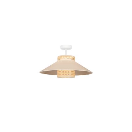 Duolla - Ytmonterad ljuskrona RIO RATTAN 1xE27/15W/230V diameter 45 cm beige/rotting
