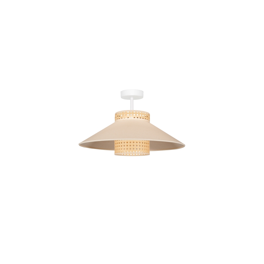 Duolla - Ytmonterad ljuskrona RIO RATTAN 1xE27/15W/230V diameter 45 cm beige/rotting