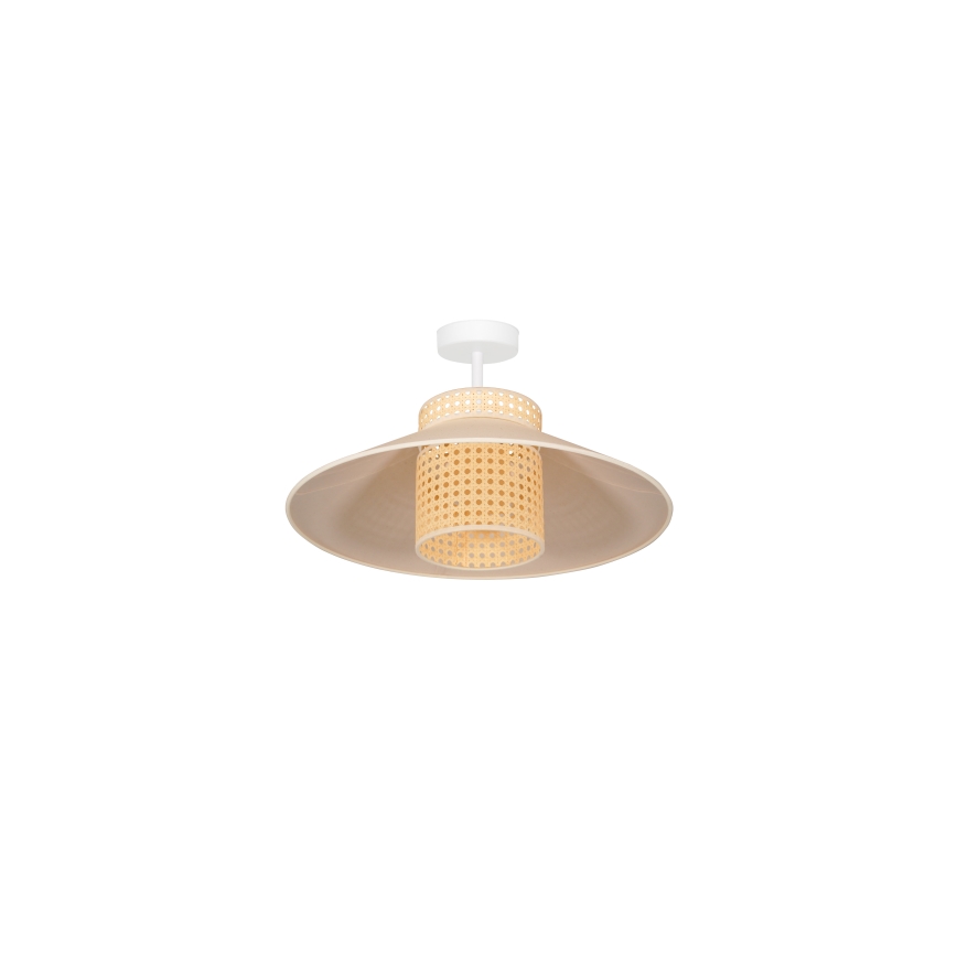 Duolla - Ytmonterad ljuskrona RIO RATTAN 1xE27/15W/230V diameter 45 cm beige/rotting