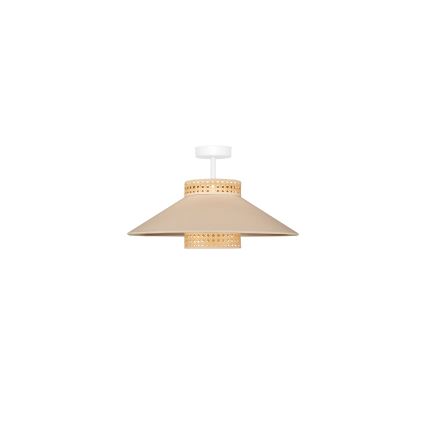 Duolla - Ytmonterad ljuskrona RIO RATTAN 1xE27/15W/230V diameter 45 cm beige/rotting
