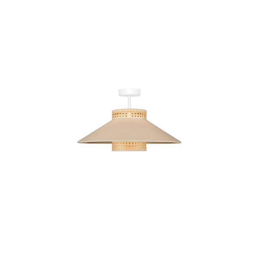 Duolla - Ytmonterad ljuskrona RIO RATTAN 1xE27/15W/230V diameter 45 cm beige/rotting