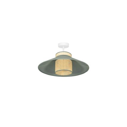 Duolla - Ytmonterad ljuskrona RIO RATTAN 1xE27/15W/230V diameter 45 cm grön/rotting