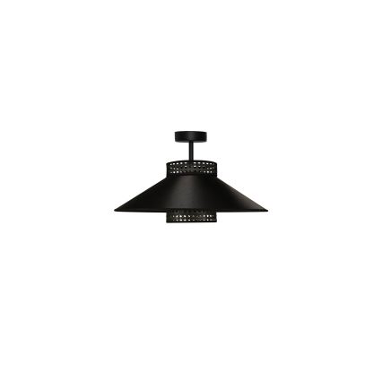 Duolla - Ytmonterad ljuskrona RIO RATTAN 1xE27/15W/230V diameter 45 cm svart/guld