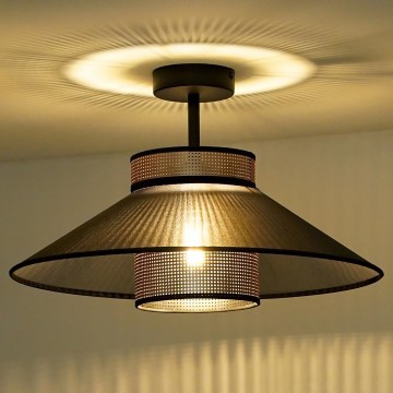 Duolla - Ytmonterad ljuskrona RIO SHINY 1xE27/15W/230V diameter 45 cm svart/koppar