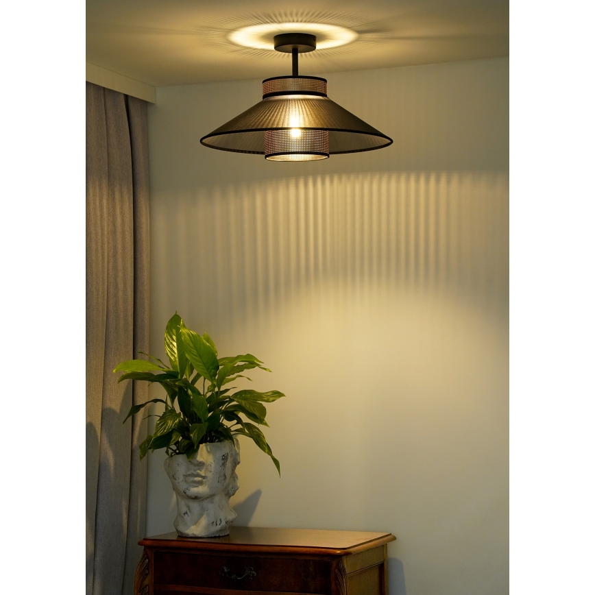 Duolla - Ytmonterad ljuskrona RIO SHINY 1xE27/15W/230V diameter 45 cm svart/koppar