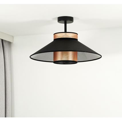 Duolla - Ytmonterad ljuskrona RIO SHINY 1xE27/15W/230V diameter 45 cm svart/koppar