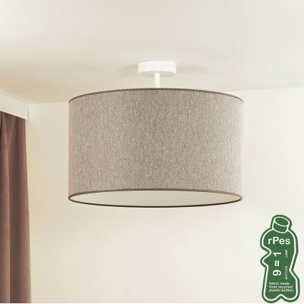 Duolla - Ytmonterad ljuskrona ROLLER ECO RECYCLING 1xE27/15W/230V diameter 45 cm brun