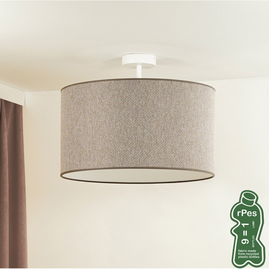 Duolla - Ytmonterad ljuskrona ROLLER ECO RECYCLING 1xE27/15W/230V diameter 45 cm brun