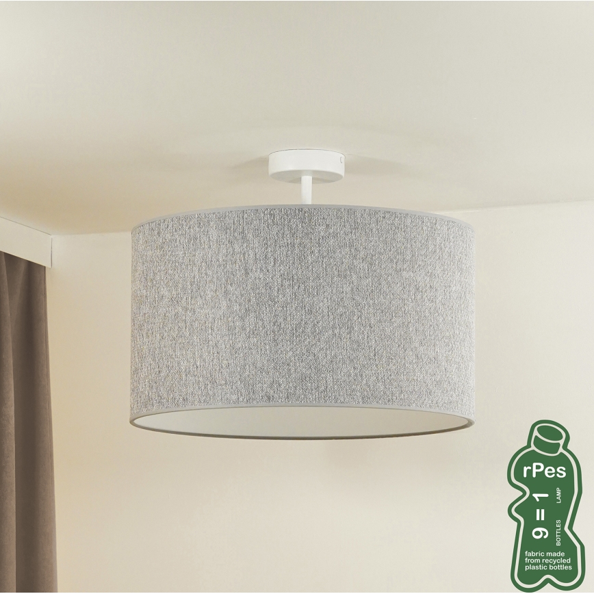 Duolla - Ytmonterad ljuskrona ROLLER ECO RECYCLING 1xE27/15W/230V diameter 45 cm grå