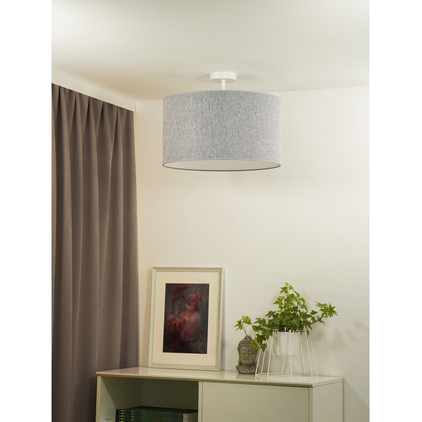 Duolla - Ytmonterad ljuskrona ROLLER ECO RECYCLING 1xE27/15W/230V diameter 45 cm grå