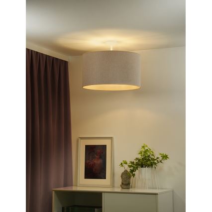 Duolla - Ytmonterad ljuskrona ROLLER ECO RECYCLING 1xE27/15W/230V diameter 45 cm grädde