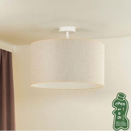 Duolla - Ytmonterad ljuskrona ROLLER ECO RECYCLING 1xE27/15W/230V diameter 45 cm grädde