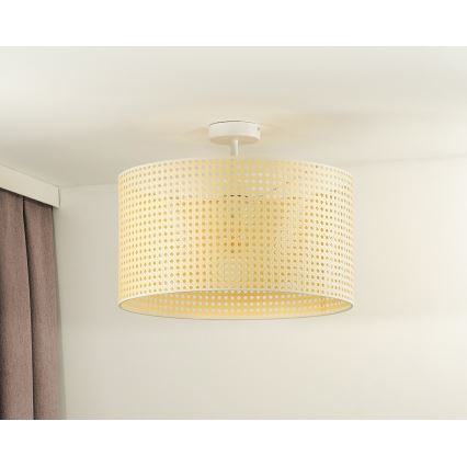Duolla - Ytmonterad ljuskrona ROLLER RATTAN 1xE27/15W/230V diameter 45 cm beige