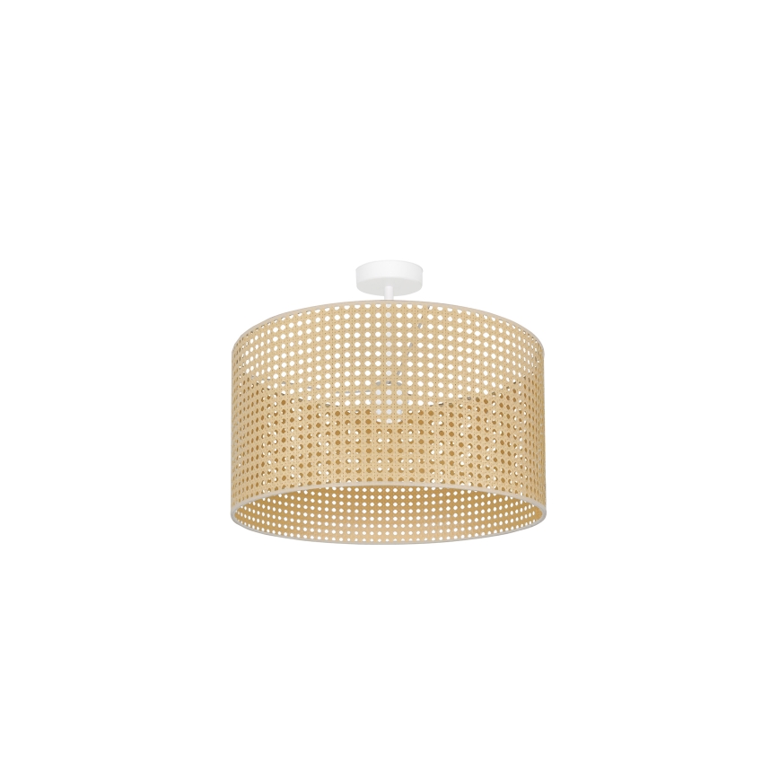 Duolla - Ytmonterad ljuskrona ROLLER RATTAN 1xE27/15W/230V diameter 45 cm beige