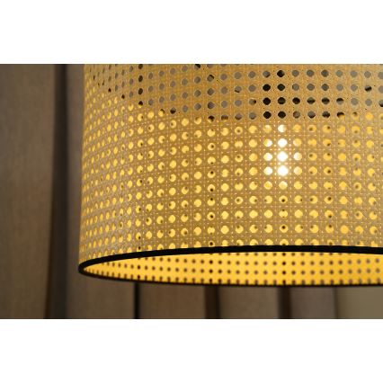 Duolla - Ytmonterad ljuskrona ROLLER RATTAN 1xE27/15W/230V diameter 45 cm beige/svart