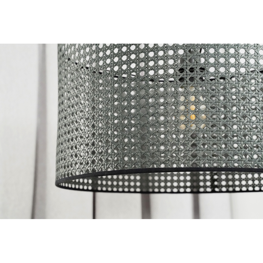 Duolla - Ytmonterad ljuskrona ROLLER RATTAN 1xE27/15W/230V diameter 45 cm svart