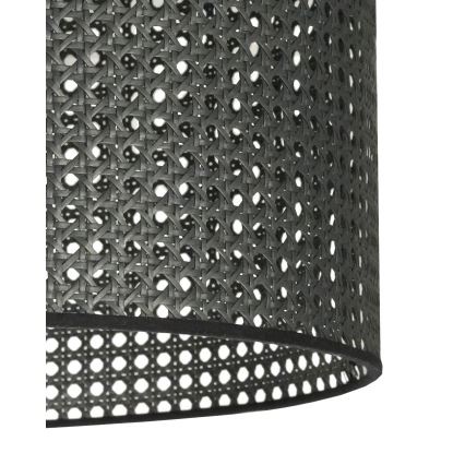 Duolla - Ytmonterad ljuskrona ROLLER RATTAN 1xE27/15W/230V diameter 45 cm svart