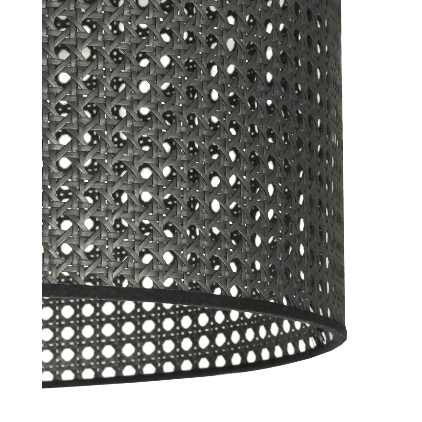 Duolla - Ytmonterad ljuskrona ROLLER RATTAN 1xE27/15W/230V diameter 45 cm svart