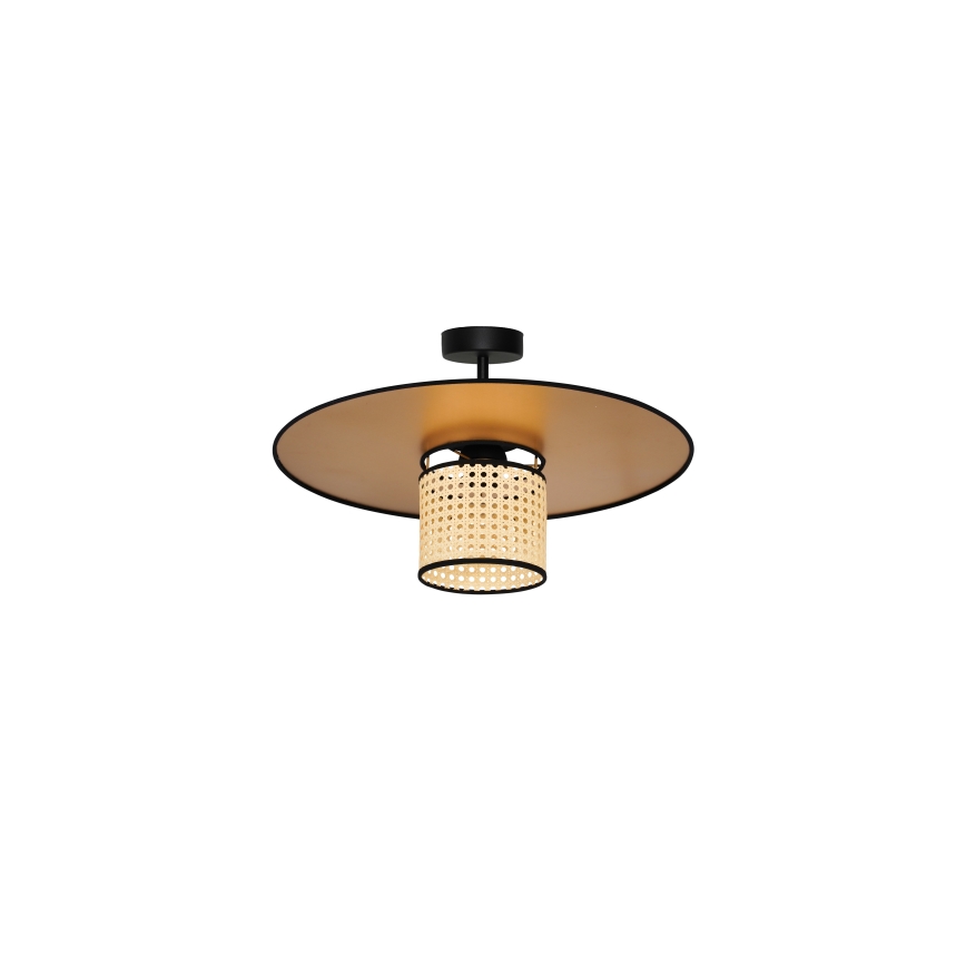 Duolla - Ytmonterad ljuskrona TOKYO RATTAN 1xE27/15W/230V diameter 50 cm guld/rotting