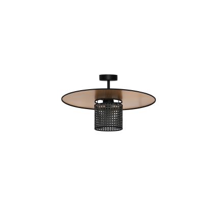 Duolla - Ytmonterad ljuskrona TOKYO RATTAN 1xE27/15W/230V diameter 50 cm guld/svart
