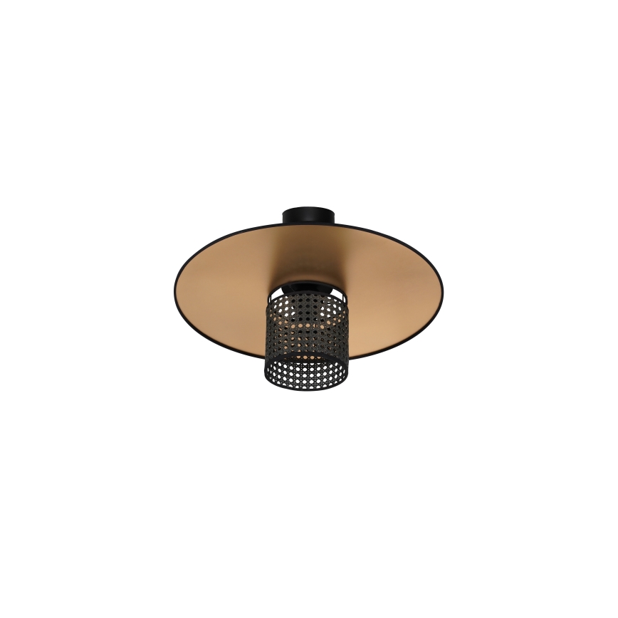 Duolla - Ytmonterad ljuskrona TOKYO RATTAN 1xE27/15W/230V diameter 50 cm guld/svart